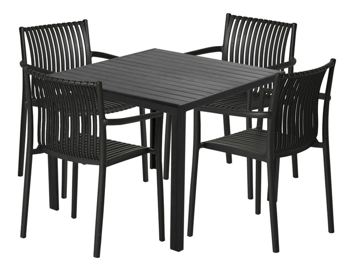 Hagebord Havanna 90x90 cm i aluminium og nonwood